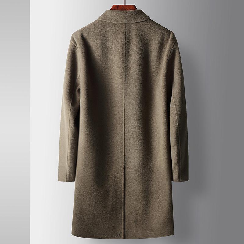 Men's Coat Autumn and Winter Pure Wool Trench Coat Double-breasted Long Middle-aged and Young People Business Double-sided Casual Coat