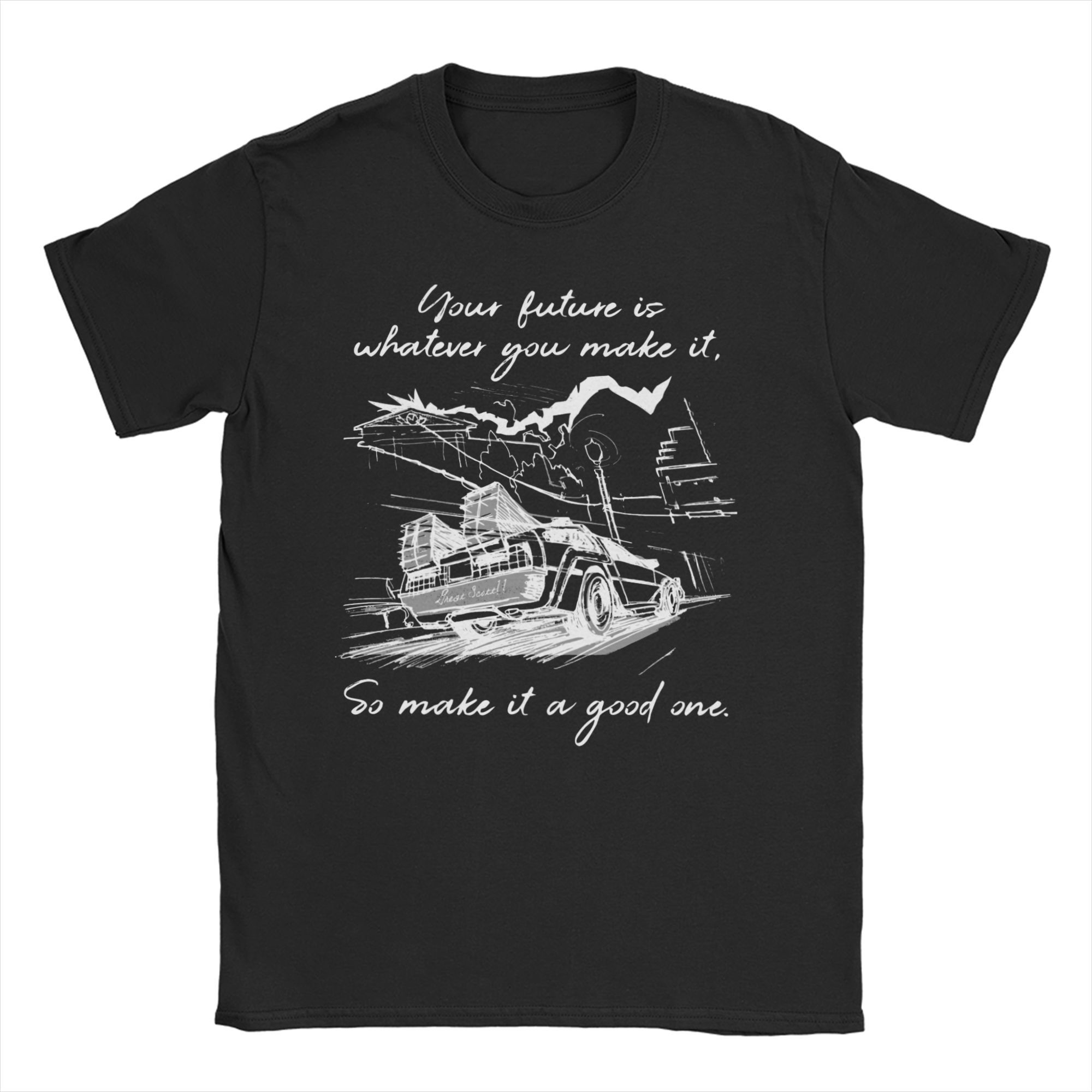 

Men Women Back to the Future T Shirts Marty And Doc Cotton Tops Vintage Short Sleeve Crewneck Tee Shirt Graphic T-Shirt 4XL