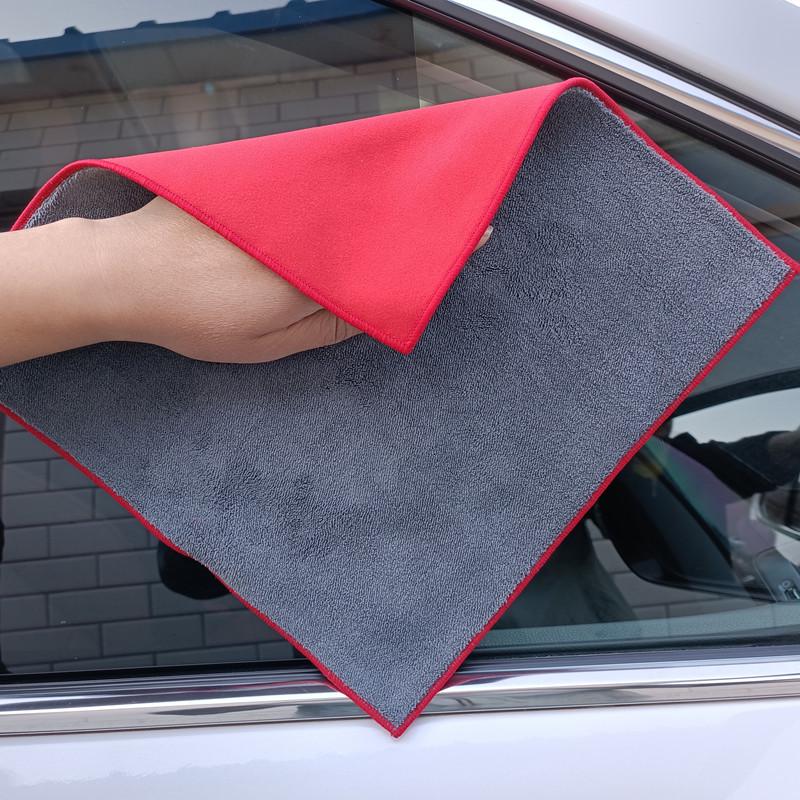 500g Thickened Double-Sided Coral Suede Car Cleaning Towel - Highly Absorbent and Durable for Car Wash.