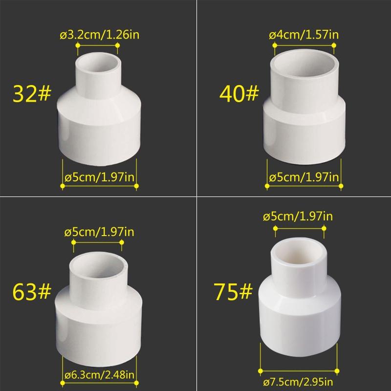 50mm to 32mm/40mm/63mm/75mm Reducer Adaptor For Vacuum Cleaner For Cyclone Dust Collector Woodworking Power Tools