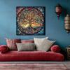Colorful Glass Oil Painting, Tree of Life, Celtic Mural, Norse Mythology, Gift Tree, Printing and Poster Decoration Core