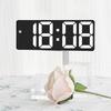 Multifunctional LED digital display alarm clock rectangular mirror clock desktop temperature, voice control, brightness adjustme