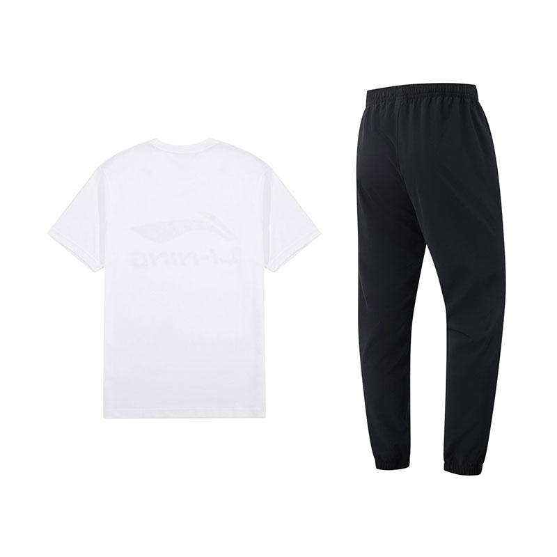 Li-Ning Loose Comfortable Crew Neck T-Shirt And Cuffed Long Pants Casual Sports Set Men sets A19-1+V223-1
