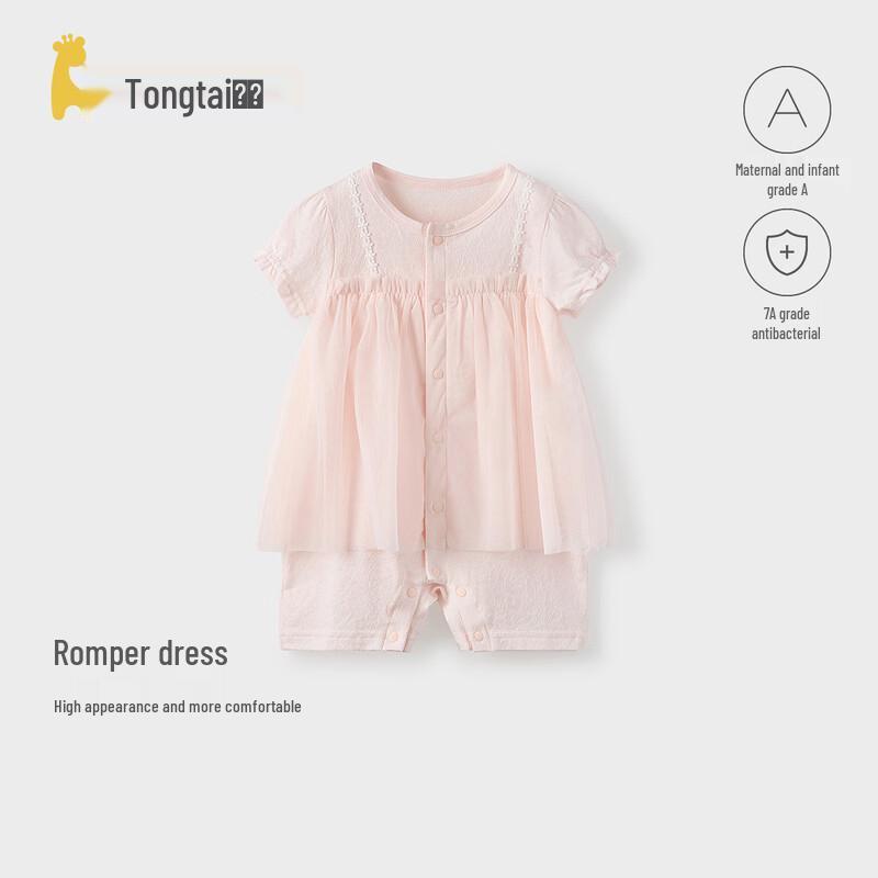 TONGTAI Baby Girl s Summer Short Sleeve Romper Dress 73cm