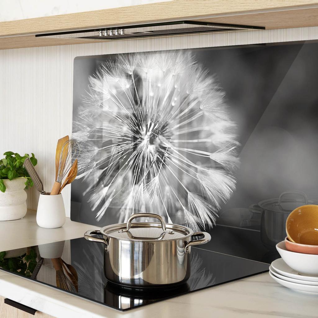 Kitchen Multifunctional Decorative Glass Board Dandelion 80X52 Cm