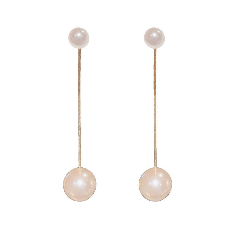 Retro Light Luxury Korean-Style Pearl Tassel Earrings for Women