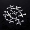 20Pieces Necklace Making Pendant For DIY Handmade Jewelry Tiny Crucifix Pendant