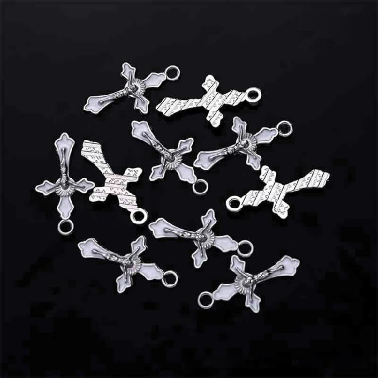 20Pieces Necklace Making Pendant For DIY Handmade Jewelry Tiny Crucifix Pendant