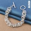 925 Sterling Silver Hollow Round Chain Bracelet Wedding Fashion, Wedding Jewelry