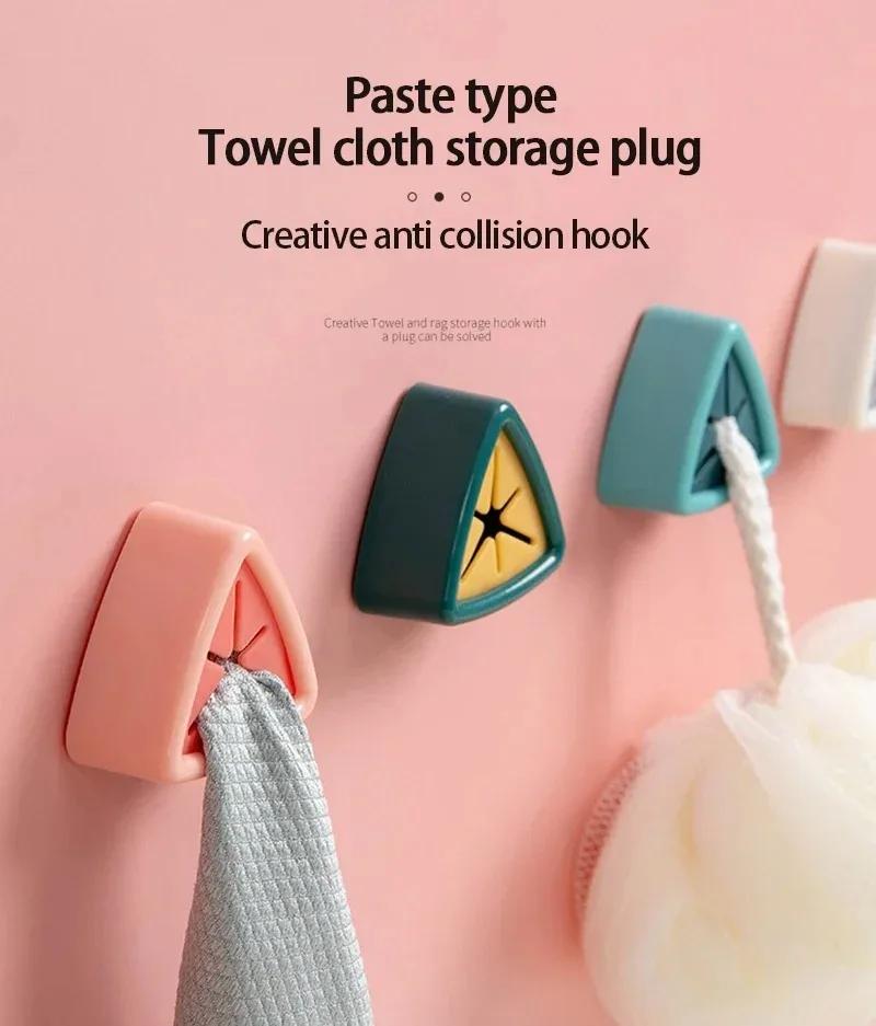 3Pcs Towel Holder Towel Storage Racks Hanger Adhesive Towels Storage Wash Cloth Clip Sucker Wall Window Bathroom Accessories