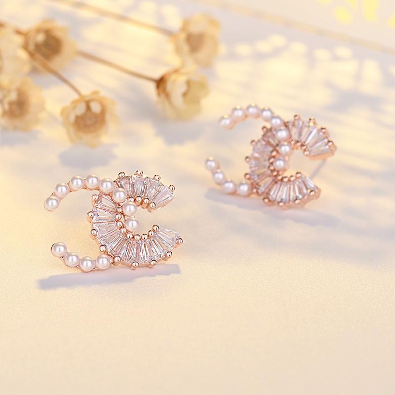 Fashion Xiaoxiangfeng Pearl Zircon Temperament Versatile Xiaoxiangfeng Design Sense Earrings Earrings Women