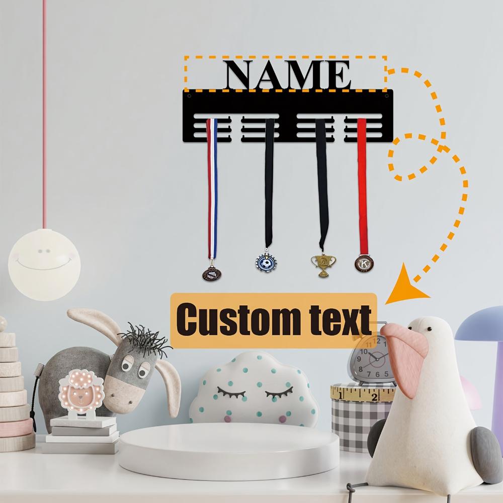 Benutzerdefinierter Metallmedaillenhalter Wandhalter Display Personalisierter Namens-Auszeichnungshaken für Zuhause Schlafzimmer Thanksgiving Dekor