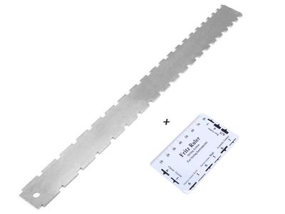 Guitar Neck, Fret, and String Ruler Set - Metal Measuring Tools for Fret Spacing & String Height