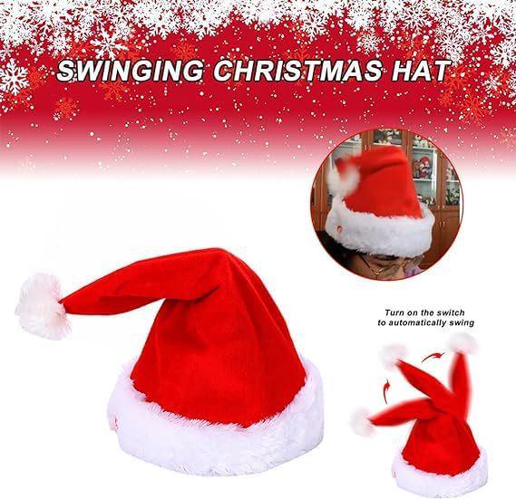 Yetişkinler ve Çocuklar İçin Müzikli Şarkı Söyleyen ve Dans Eden Noel Şapkası