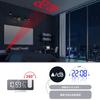 KKYOYRE Projection Clock, Digital Alarm Clock, LED Large Screen, FM Radio, Adjustable Volume, Temperature and Humidity Display, USB Powered, Four