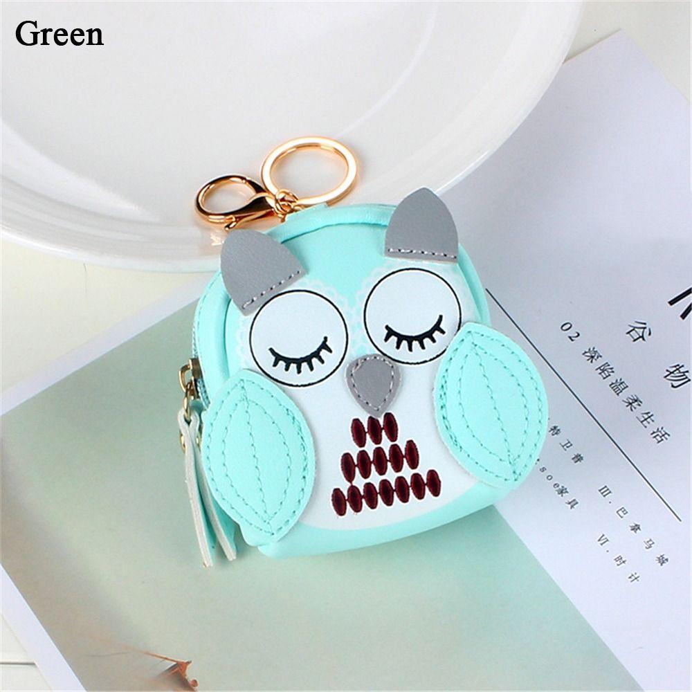Cute Key Bag Owl Coin Purse Mini School Bag Car Key Chain Pendant Lady Wallet PU Leather Coin Purses