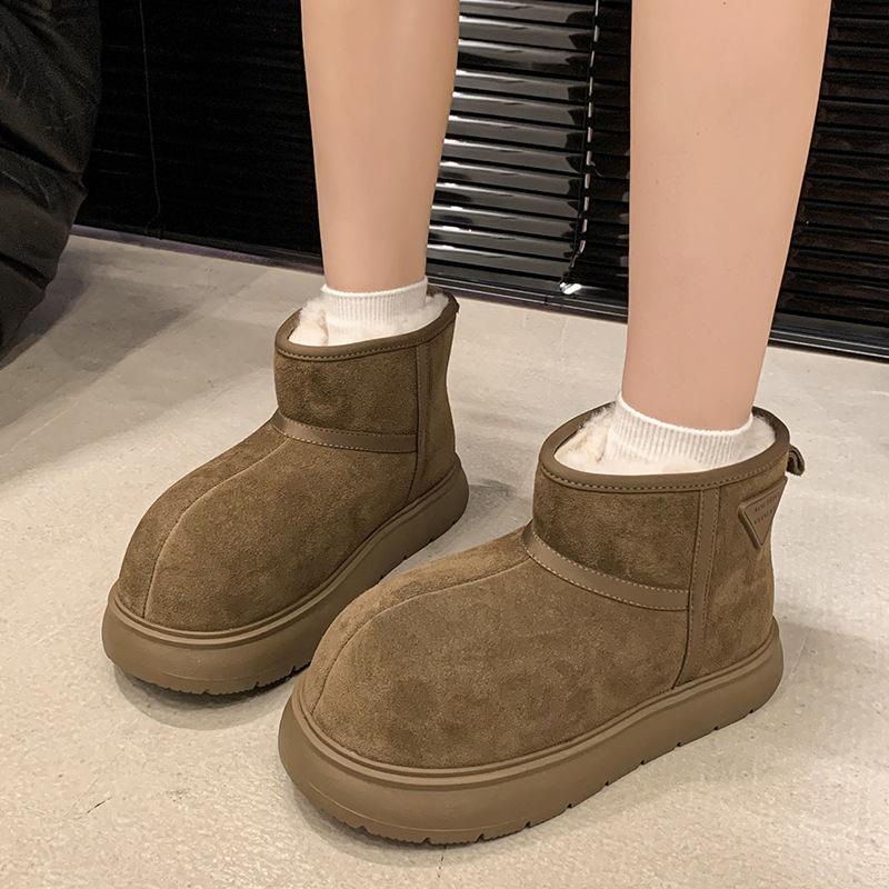 

Snow boots women s fleece thickened cotton shoes winter 2025 new thermal shoes snow cotton women s snow shoes bread shoes 35