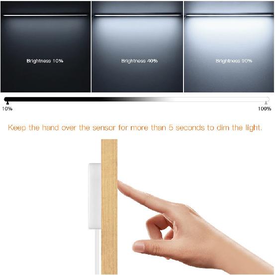 1-6PCS Set LED Cabinet Bar Lamps EU 220V Integrated Lighting With Dimmable Touch/Hand Sweep Sensor Switch 25mm Board Penetrable