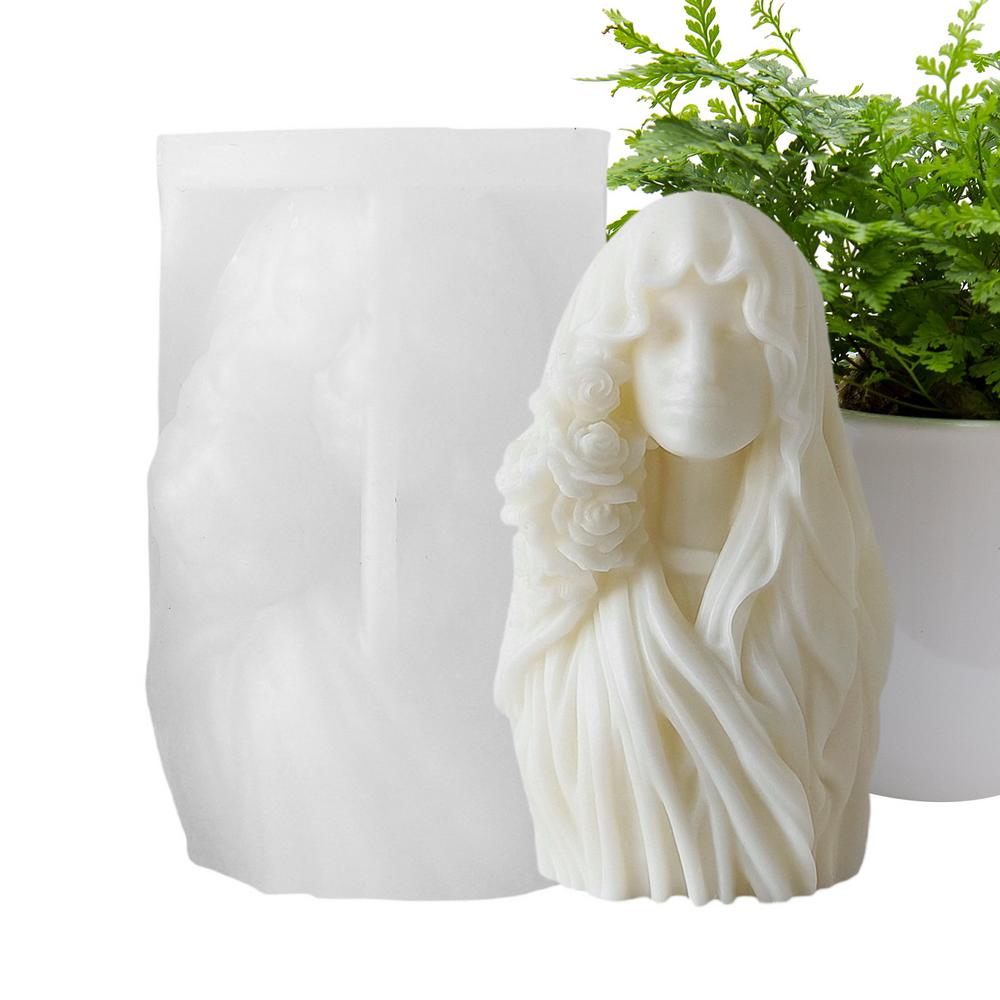 Porträt Kerzenform Wiederverwendbare Mädchenförmige Silikonform Handwerk Kerzenherstellung Zubehör Desktop Dekor Herstellungszubehör Für