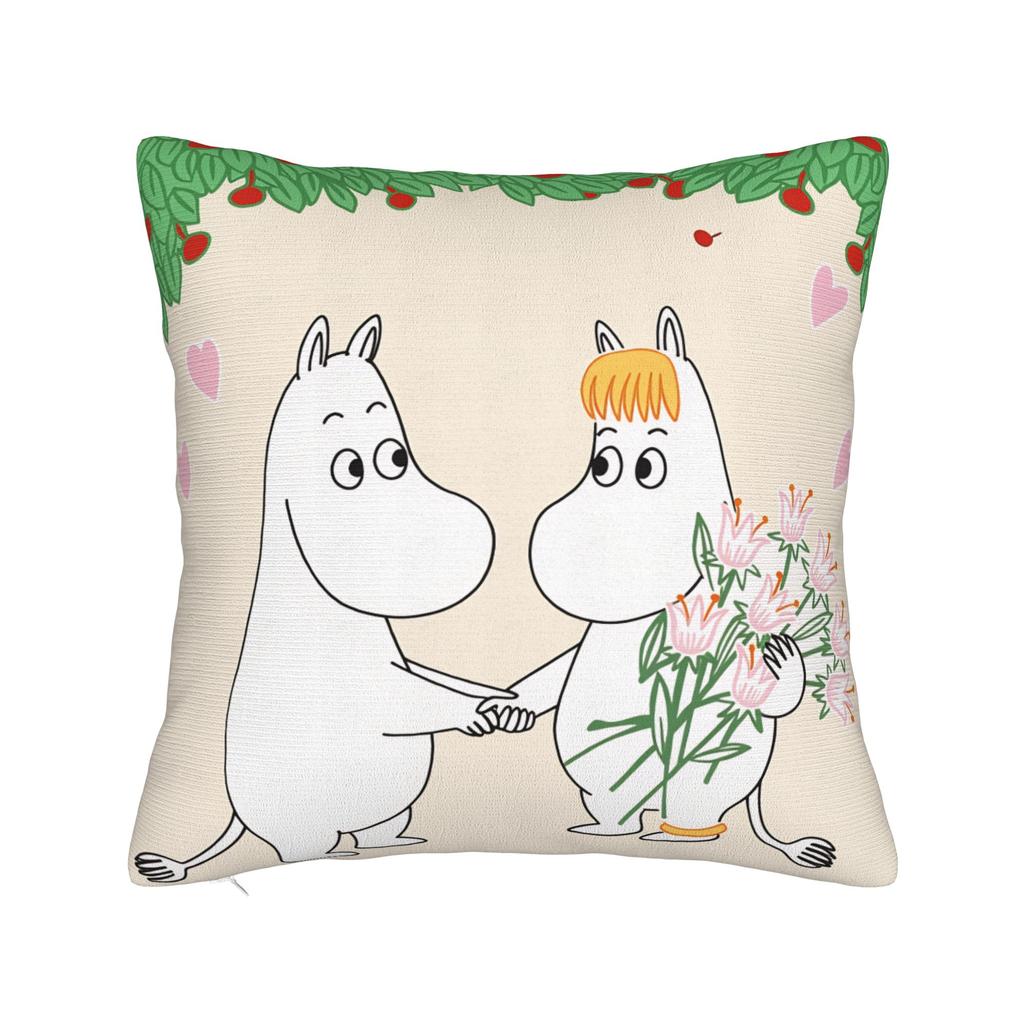 Cute M-Moomins Pillow Case Graphic Pillow Cover Retro Trendy Cushion Cover For Sofa Bedroom Home Decor