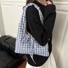 Vintage Plaid Shoulder Bags for Women Large Capacity Versatile Ladies Vest Bag Lightweight Portable Female Shopping Tote Handbag