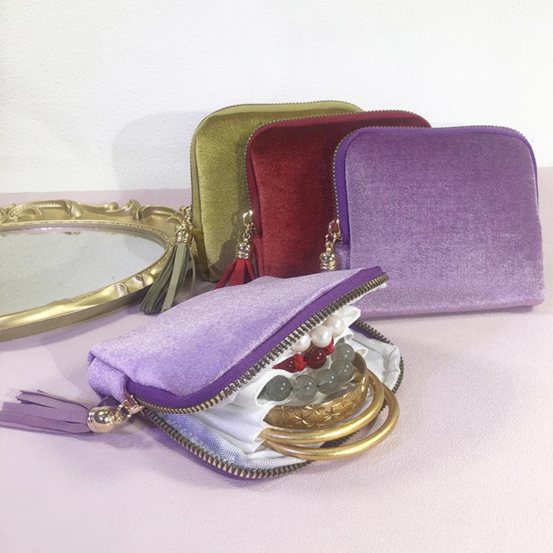 1 portable jewelry multi-layer collection lightweight luxury zipper storage bag with multiple compartments 14 * 12.5 * 3.5cm