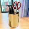 Electroplate Pencil Holder Glossy Stainless Steel Multi-purpose Brush Pen Organizer for Home