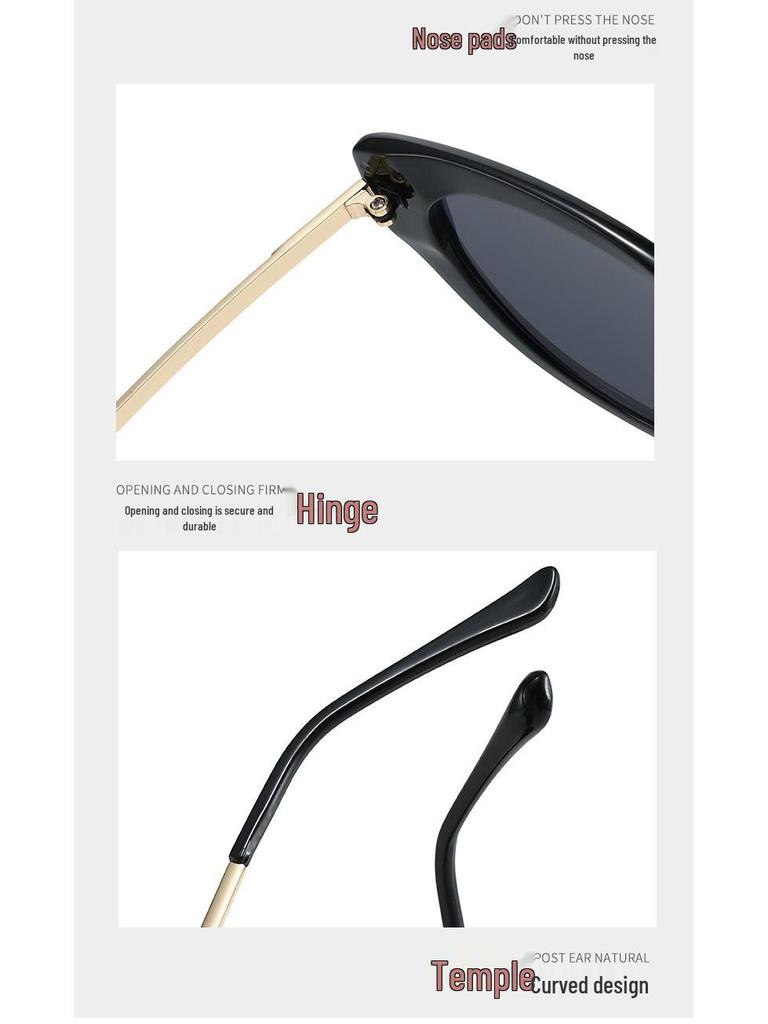 High-End Korean Style Cat-Eye Women's Sunglasses, UV Protection, Polarized TR9122