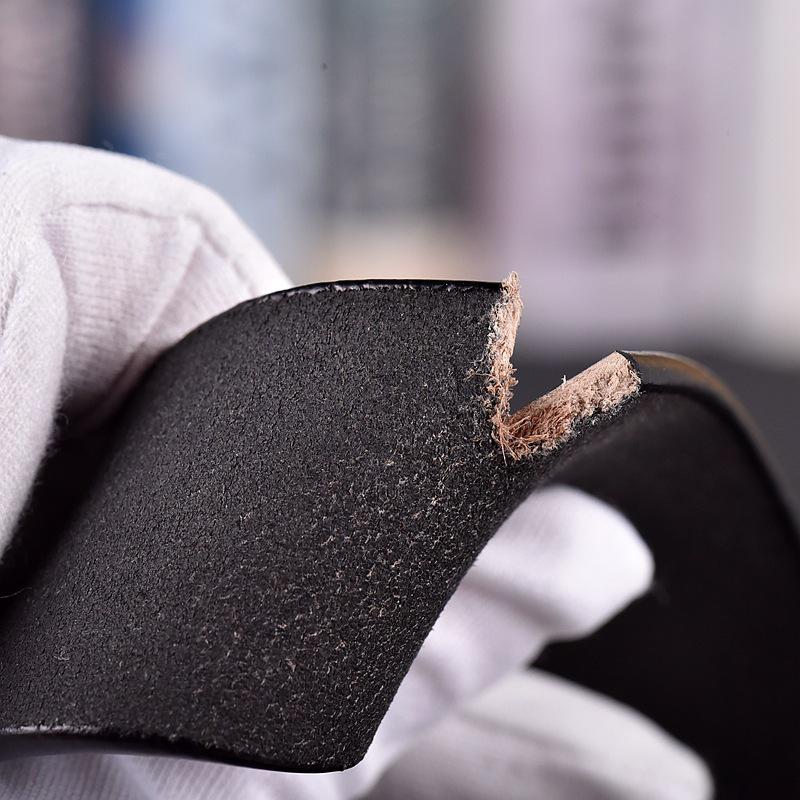 Herren Jugend Gürtel aus echtem Leder mit Karomuster und glatter Schnalle - Stilvoller Rindsleder Hüftgürtel für trendige Looks