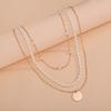 Geometric Disc Pearl Beaded Multi-layered Women's Necklace Accessories