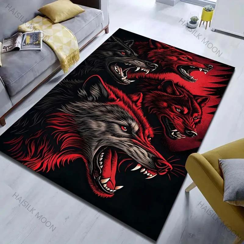 3D Fierce Wolf Pack Print Carpet for Bedroom Living Room Bedside Sofa Floor Mat Children's Play Room Non-slip Rug Fast Shipping