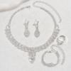 New Leaf Necklace Earrings Four-piece Set Fashion Bridal Wedding Rhinestone Accessories Necklace