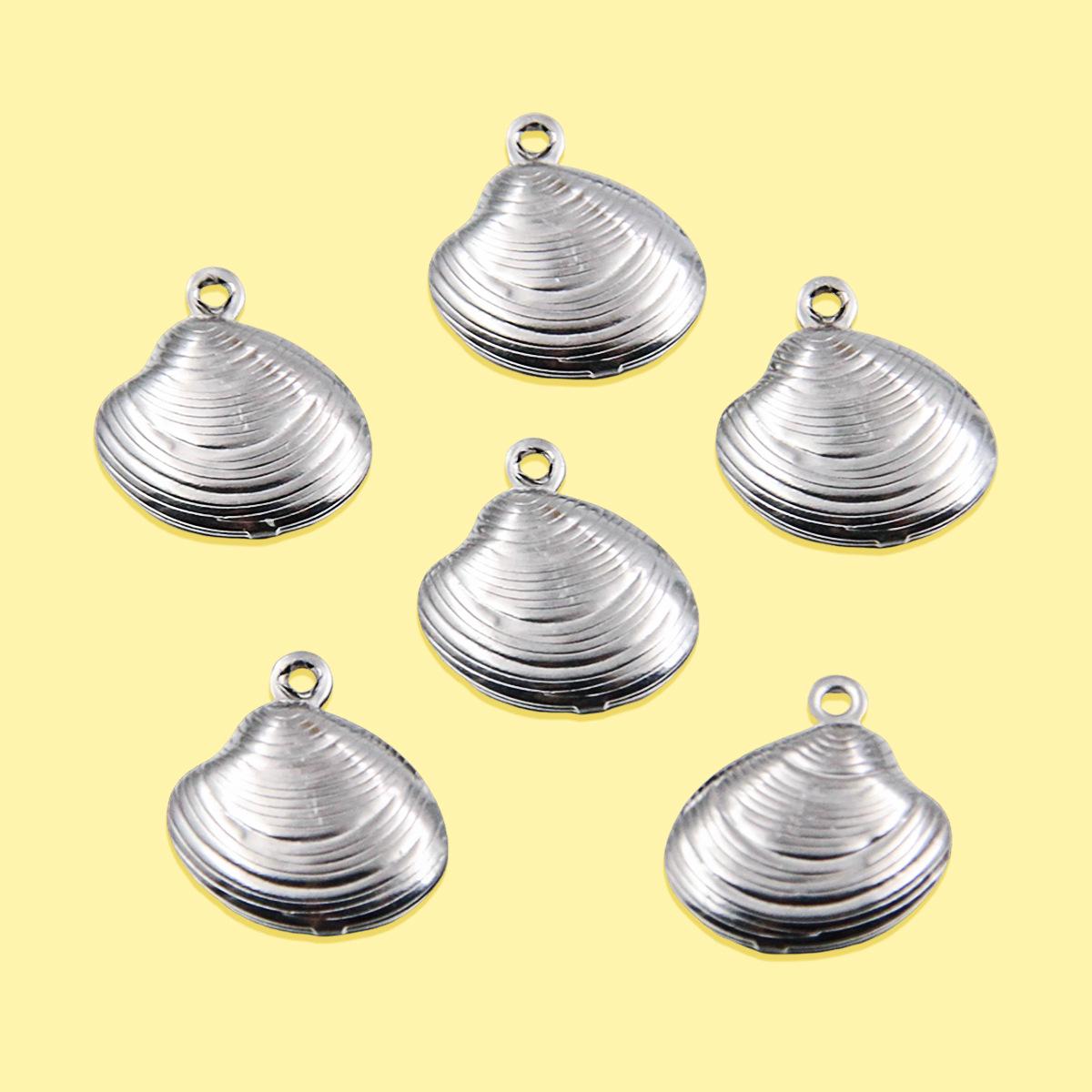 6 Gold Steel Marine Animal Ornaments: Fish & Starfish Pendants & Charms