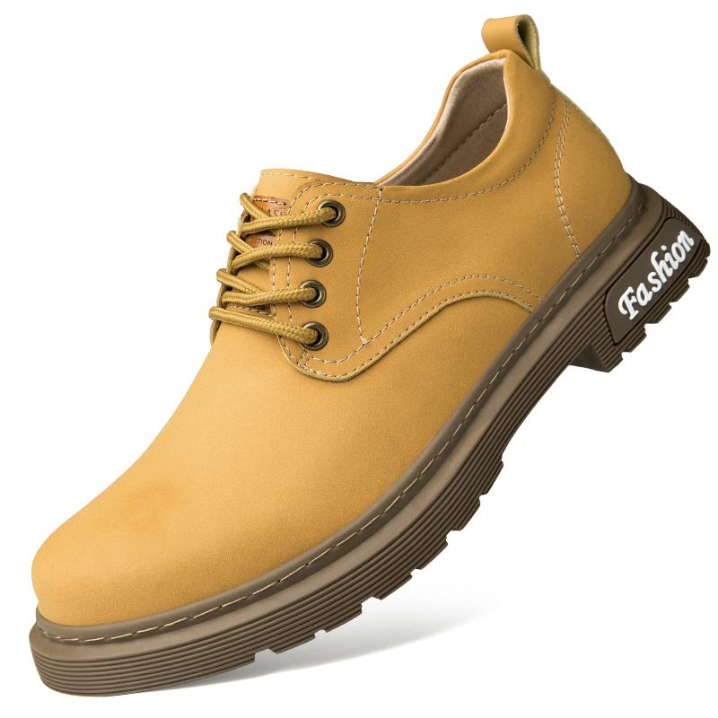 

Мужские оксфорды из натуральной кожи, повседневная обувь на шнуровке, безопасная обувь для активного отдыха, высококачественные мужские кроссовки, официальная рабочая обувь 47 жёлтый