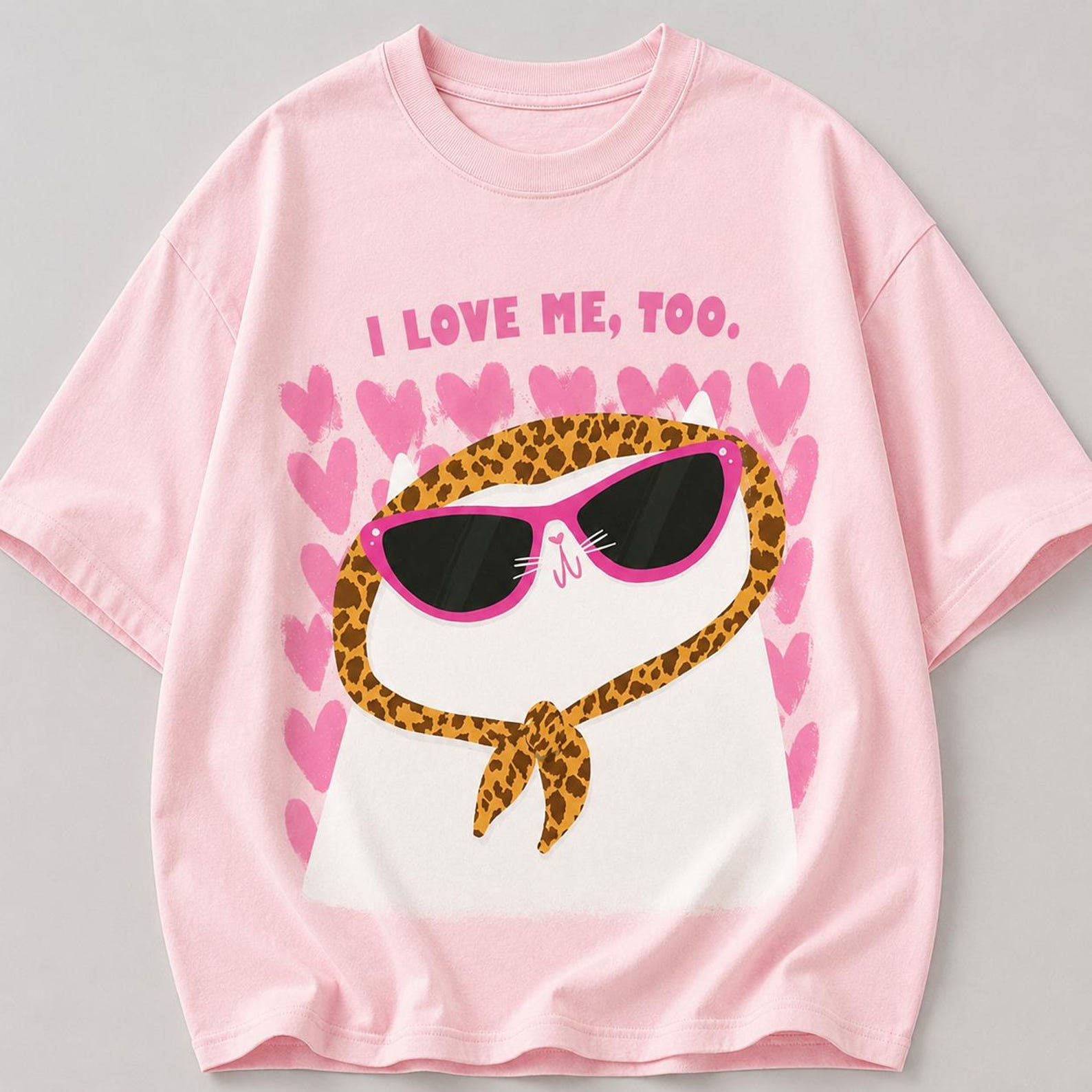 I Love Me Too Funny Cat Graphic T-Shirt 3XL