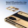 Plating Leather Phone Case For Samsung Galaxy Z Fold 8 Wide 7 6 5 4 TriFold Luxury Hidden Bracket Cover with Pen Slot & S Pen Screen Protector Film