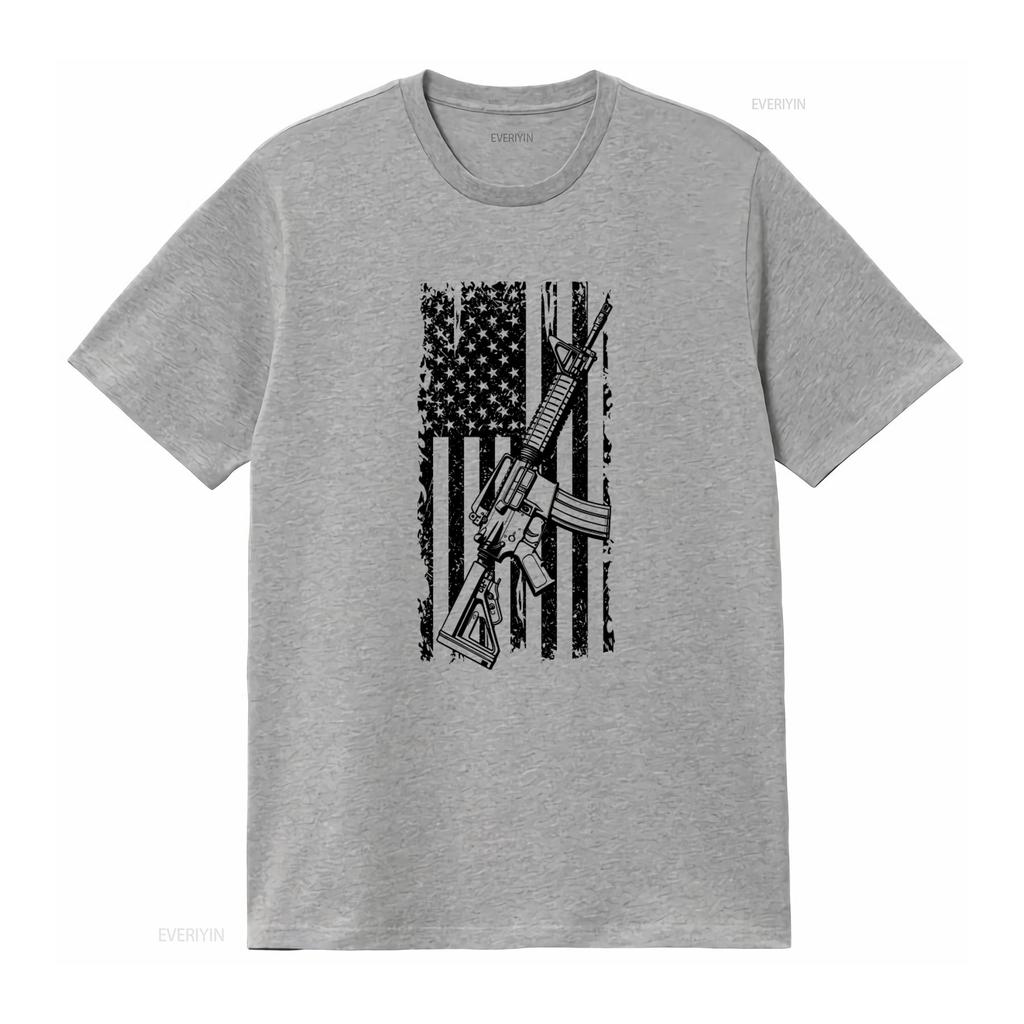 Mens Ar 15 Usa Flag Patriotic T Shirt Pro Gun 2nd Amendment Design Vintage Washed Fashion Slightly Streetwear Designer Clothes