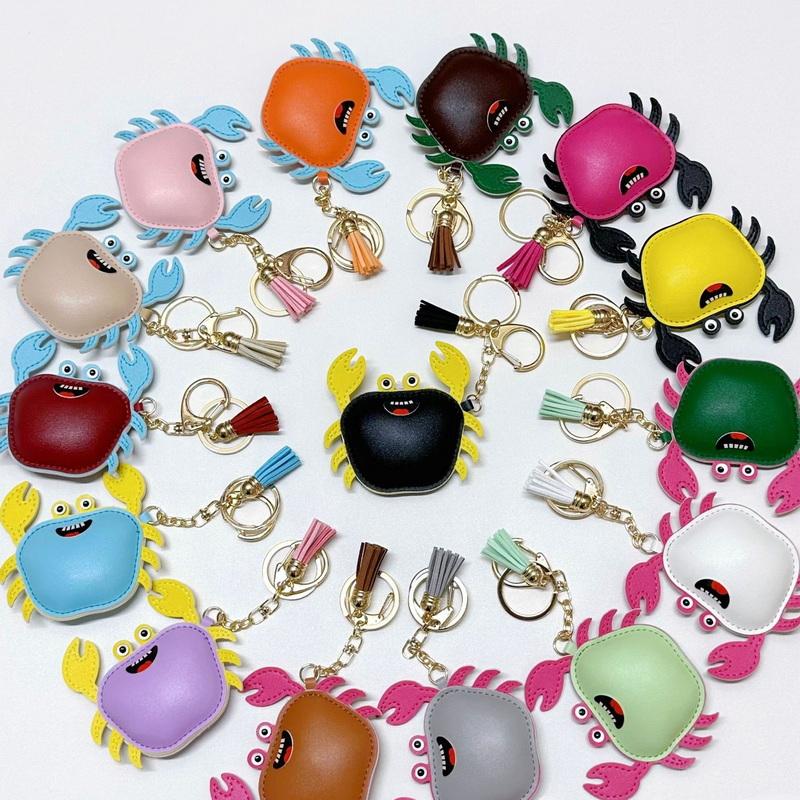 1 Pcs Simple And Fashionable Leather Crab Car Keychain Bag Creative Headphone Bag Pendant Accessories