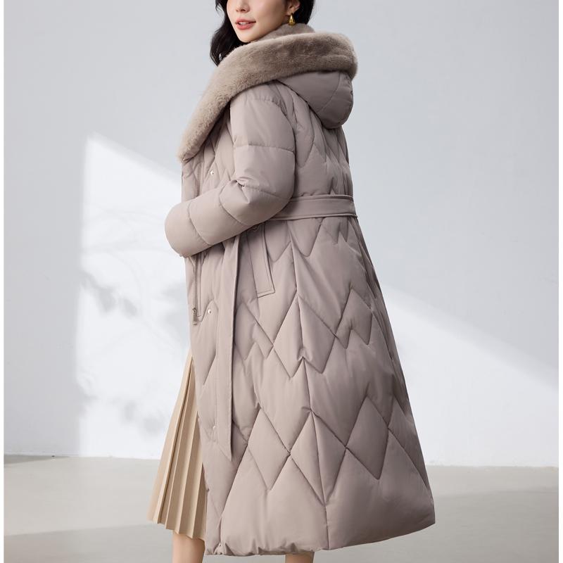 Sleeves Detachable Fashion Woman Parkas Winter Long Coats With Belt Hooded Thick Female Jackets