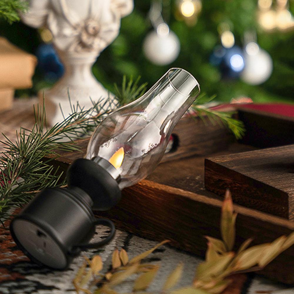 1pc Retro Electronic Luminescent Kerosene Lamp Creative Decoration, Suitable For Home, Holiday Atmosphere, Birthday Gifts