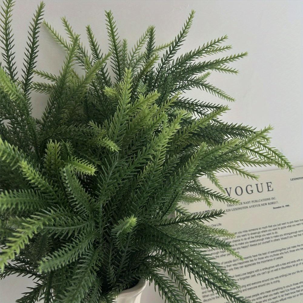 Vánoční větve borovice norfolkské Umělé Zelené DIY Věnec Umělé Stonky a jehlice borovice norfolkské na Vánoce Vnitřní Venkovní Domácí Dekorace
