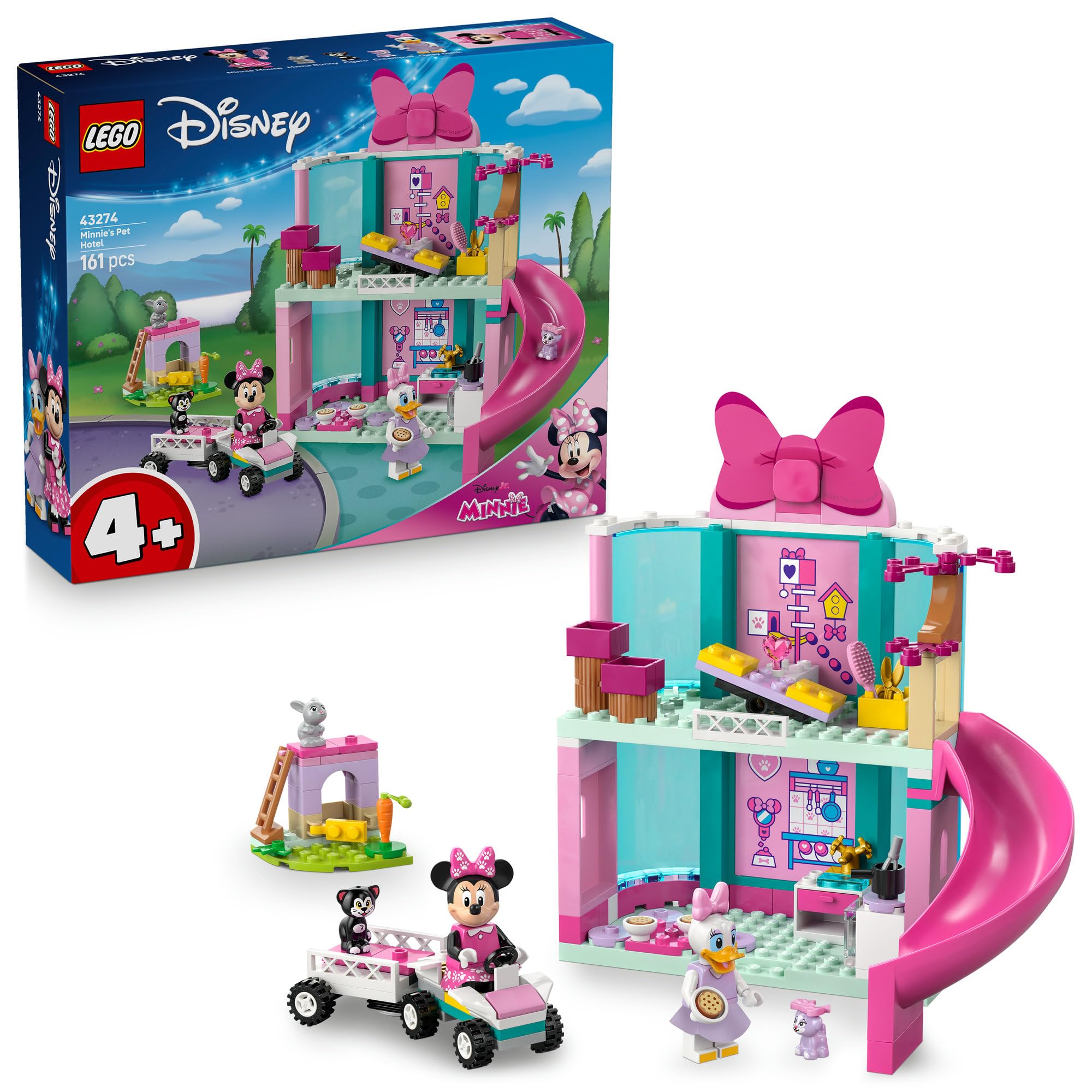LEGO Disney Minnie’s Pet Hotel Toy Playset for Kids 4 Years Old and Up