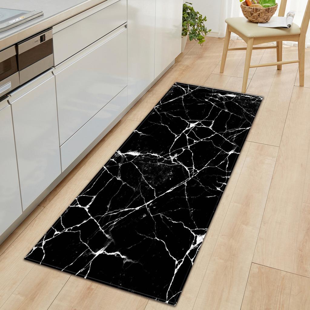 Marble Carpet Long Floor Mat Stone Pattern Theme Doormat