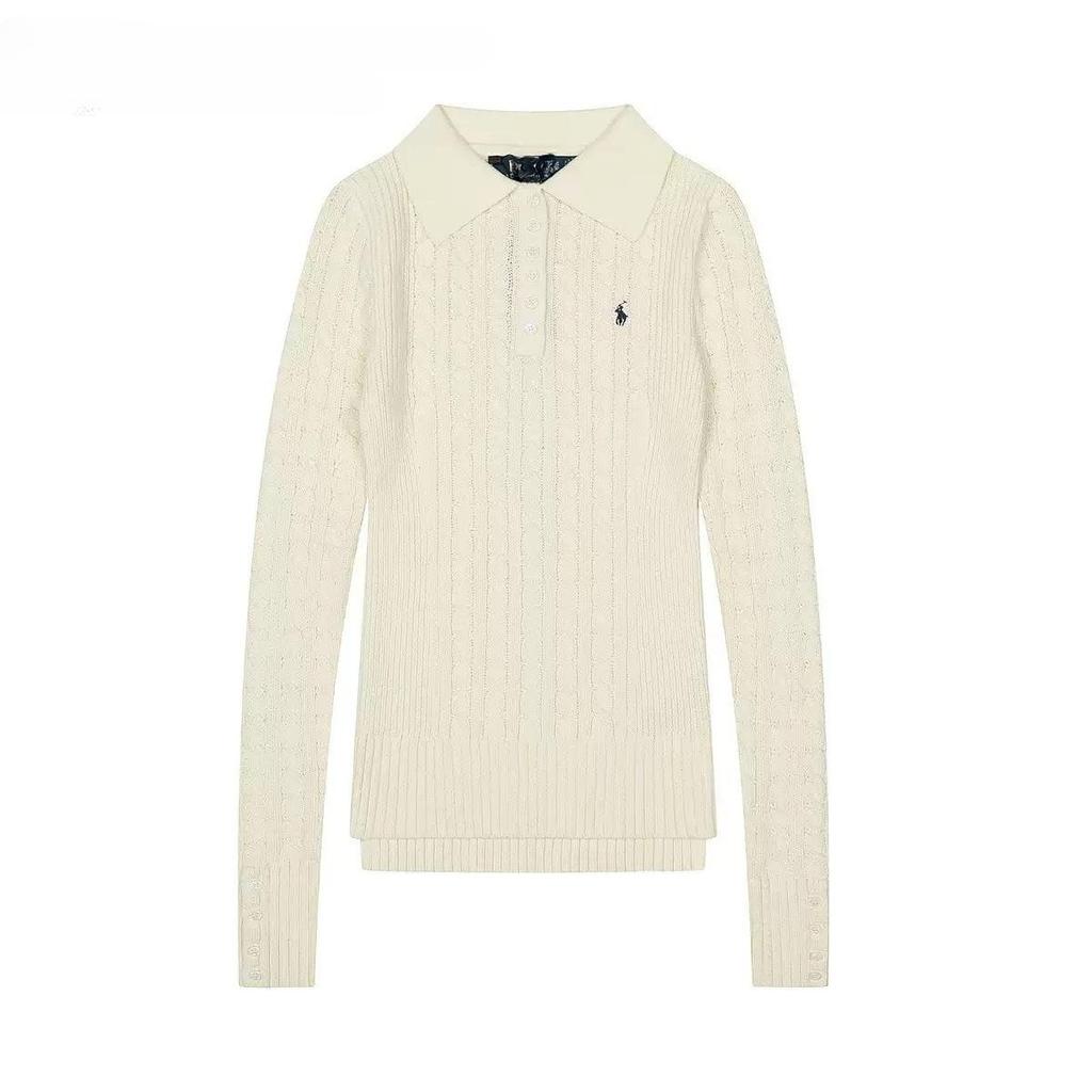 RogueWave Ribbed Knit Sweater with Buttons for Women, Polo Collar, Long Sleeve Pullovers, Chic Tops, Female Fashion