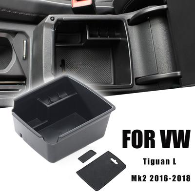 Bandeja de caixa de armazenamento de apoio de braço do console central para VW Tiguan L/Mk2 2016-2018