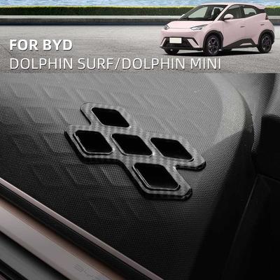 LHD ABS Carbon Dashboard Air Conditioning Vent Cover Decor for BYD Seagull Dolphin Mini Center Control Panel Conversion Sticker