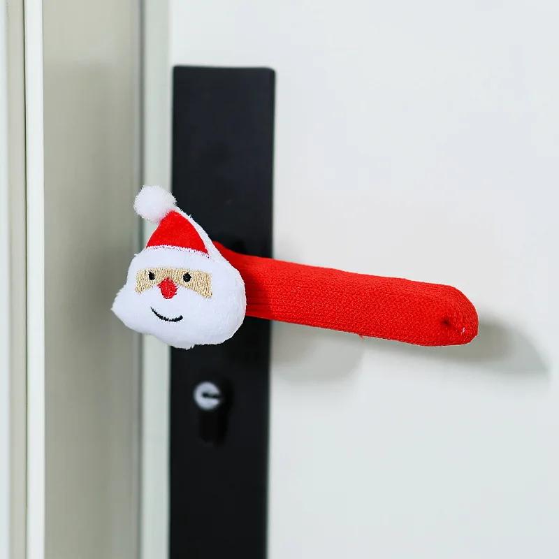 Christmas Holiday Decor Set - 1/4pcs Door Handle Gloves, Santa Claus Design, Home Christmas Tree Accessories