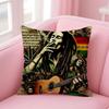Reggae Music Bob MarleySinger Cushion Cover Pillow Case Soft Skin Friendly Fabric  Concealed Zipper