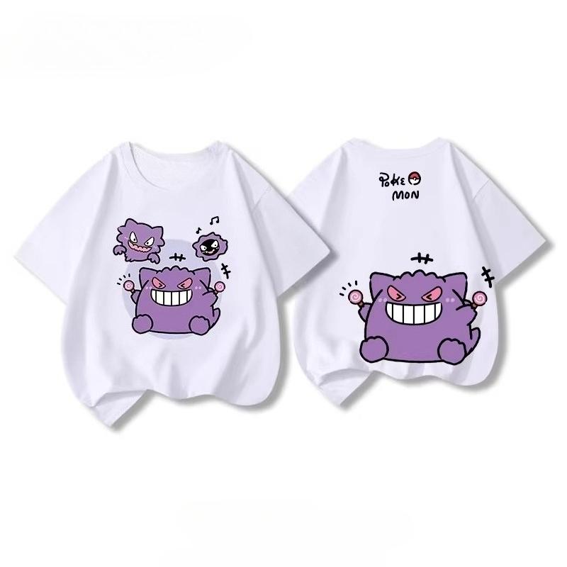 Potdemiel Summer New Pikachu Print Children's Cotton T-Shirt, Boys and Girls, Comfortable and Breathable Children's T-Shirt