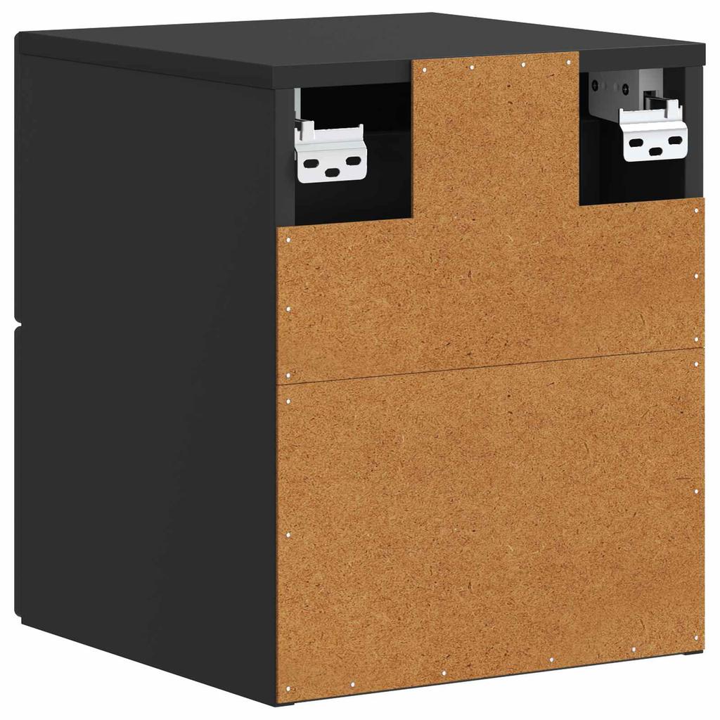Wall Mounted Nightstand Black 33 x 34.5 x 40 cm